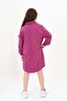 Girl's Printed Oversized Polo Neck Long Sleeve Dress - - 3
