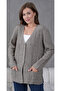 Women's Mother Plus Size Chain Flower Motif Buttoned Cardigan - 2