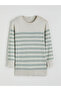 Crew Neck Striped Women's Knitwear Sweater - 5