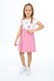 Girl's Printed Regular Fit Crew Neck Short Sleeve Dress - Color Block