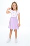 Girl's Printed Regular Fit Crew Neck Short Sleeve Dress - Color Block - 5