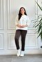Elastic Waist Velvet Skinny Pants - 4