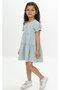 Girls' Relax Fit Crew Neck Short Sleeve Layered Dress - Buttoned - 3