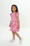 Girls' Printed Relax Fit Crew Neck Short Sleeve Dress - Ruffle & Bow Detail - 3