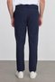 Men's Slim Fit slim fit navy blue striped trousers with waffle fabric and lace-up waist - 7