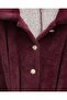Gold Button Detail Belted Alcantara Poncho - 3
