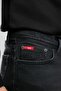Harry Men's Straight Regular Cut Regular Waist Straight Leg Jean Trousers Black - 5
