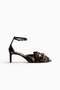 Bow-detail velour court shoes
