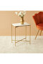 Foldable Marble Top Side Table - 42x28x54 cms
