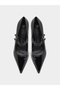 Black Patent Pointed Toe Pumps - 6