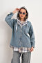 Ekoseli match Denim Ceket