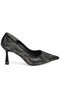 V820177009 Black Stone Detailed Thick Heeled Women's Evening Dress Shoes - 5