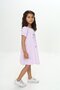 Girl's Printed Relax Fit Crew Neck Short Sleeve Dress - Ruffle & Ruched Detail - 2
