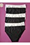 Laser Cut Women's Black and White Bikini Panties 6 Pack - 4