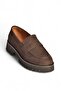 V944086101 Brown Genuine Leather Nubuck Thick Soled Moccasin Shoes - 7