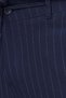 Men's Slim Fit slim fit navy blue striped trousers with waffle fabric and lace-up waist - 6
