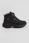 Children's Unisex Black Lilac Thick Rubber Sole Rubber Laced Velcro Outdoor Trekking Boots - 2