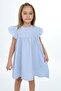 Girls' Textured Oversized Crew Neck Short Sleeve Shirred Dress - 2