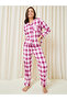 Cotton Checked Button Through Piped Shirt and Pyjama Set