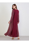 Maroon Printed Panel Embroidered Jalabiya - 5
