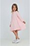 Girl's Oversized Crew Neck Long Sleeve Textured Dress - 3