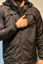 Men's Hooded Pocket Detailed Fleece Lined Winter Coat 2540 Black - 7