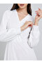White Balloon Sleeve A-Line Maxi Dress - 4