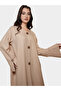Beige Melange Wooden Button Maxi Jalabiya - 2