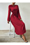 Floral Detail Balloon Sleeve Midi Dress - 6