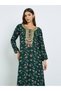Floral Print Jalabiya with Multicolor Threadwork - 3