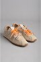 Seç 33116 Genuine Leather Double Lace-Up Sneakers Beige Suede