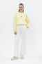 High Waist Wide Leg Wide Leg Sweatpants Bottom Ecru - 2