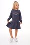 Girl's Printed Regular Fit Crew Neck Long Sleeve Elastic Dress -