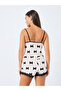 Velvet Bow Contrast Trim Lace Cami and Shorts Set - 5