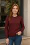 Stretchy Crew Neck Sweater Burgundy