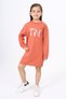 Girl's Printed Relax Fit Crew Neck Long Sleeve Dress - - 4