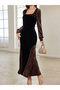 Black Animal Print Bodycon Maxi Dress - 3