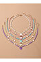5pcs Girl's Heart Shape pendant Beaded Necklace