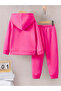 Girl Graphic Print Hoodie with Pants Set - 2