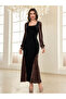 Black Animal Print Bodycon Maxi Dress - 4