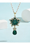 Embellished Flower Drop Beaded Necklace - 4