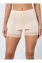 High Waist Seamless Shorts with Double Layer and Lace Detail