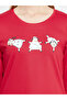 Graphic Print Ruffled Hem Top and Pyjama Set - 7