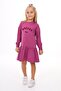 Girl's Printed Regular Fit Crew Neck Long Sleeve Elastic Dress - - 3