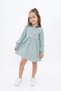 Girl's Printed Relax Fit Hooded Button Long Sleeve Plaid Dress - Color Block