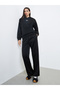 Black Patch Detail Hoodie and Joggers Set