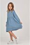 Girl's Oversized Crew Neck Long Sleeve Textured Dress - 5