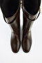 Boots 2520 - Bitter Brown Women's Boots with Gold Accessory Detail - 7