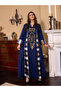Graphic Print Thick Striped Detail Jalabiya - 5