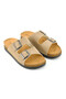 Women's Summer Two-Buckle Adjustable Beige Slippers |   Comfort Cork Sole Daily Women's Slippers - 3